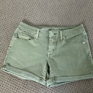 Mossimo Denim Olive Green Mid-Rise Midi Shorts